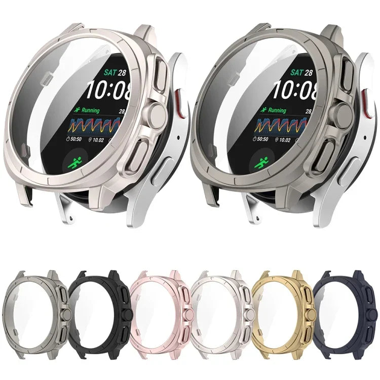 PC + 強化玻璃一體成型錶殼，適用於三星 Galaxy Watch 7 44mm