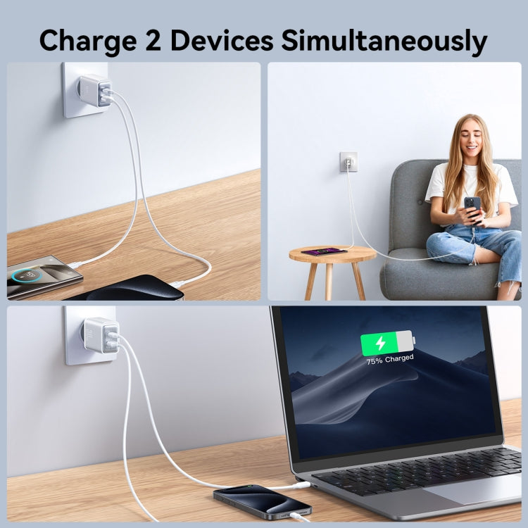 JOYROOM JR-TCF15 30W USB+USB-C / Type-C 快充器，歐規插頭，英規插頭