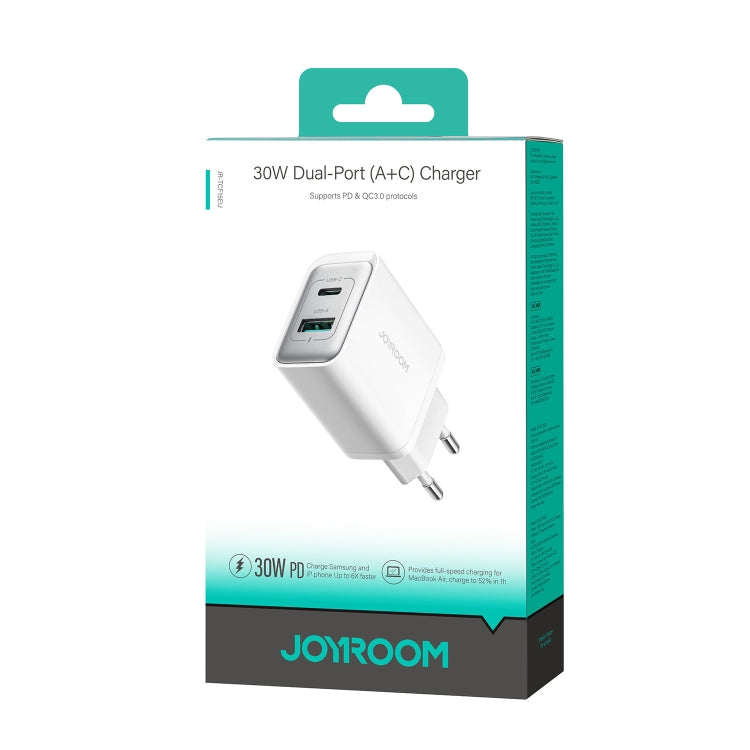 JOYROOM JR-TCF15 30W USB+USB-C / Type-C 快充器，歐規插頭，英規插頭