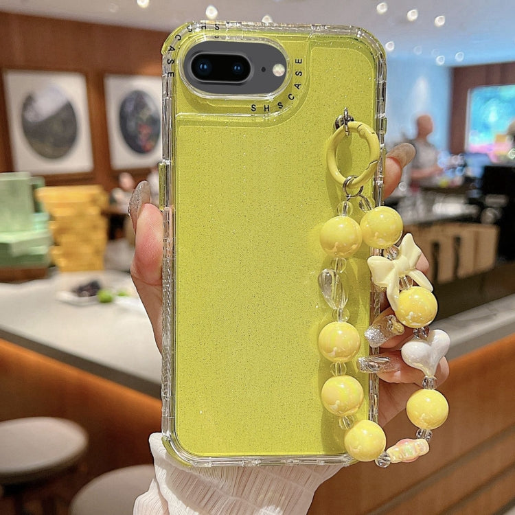 TPU + PC + 閃粉亮片全包覆手機殼附手環，適用於 iPhone XR、iPhone XS Max、iPhone 6 Plus / 7 Plus / 8 Plus
