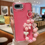 TPU + PC + 閃粉亮片全包覆手機殼附手環，適用於 iPhone XR、iPhone XS Max、iPhone 6 Plus / 7 Plus / 8 Plus