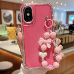 TPU + PC + 閃粉亮片全包覆手機殼附手環，適用於 iPhone 14 Pro、iPhone 14 Pro Max、iPhone 6 / 7 / 8 / SE 2020、iPhone 13 Pro Max、iPhone 13 Pro、iPhone 13、iPhone 12 / 12 Pro、iPhone 12 Pro Max