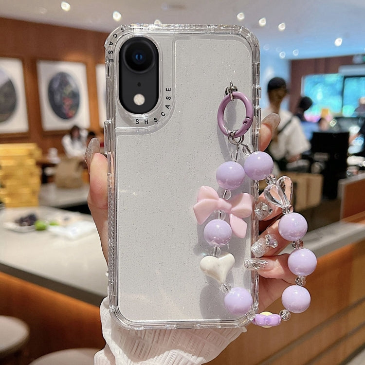 TPU + PC + 閃粉亮片全包覆手機殼附手環，適用於 iPhone XR、iPhone XS Max、iPhone 6 Plus / 7 Plus / 8 Plus