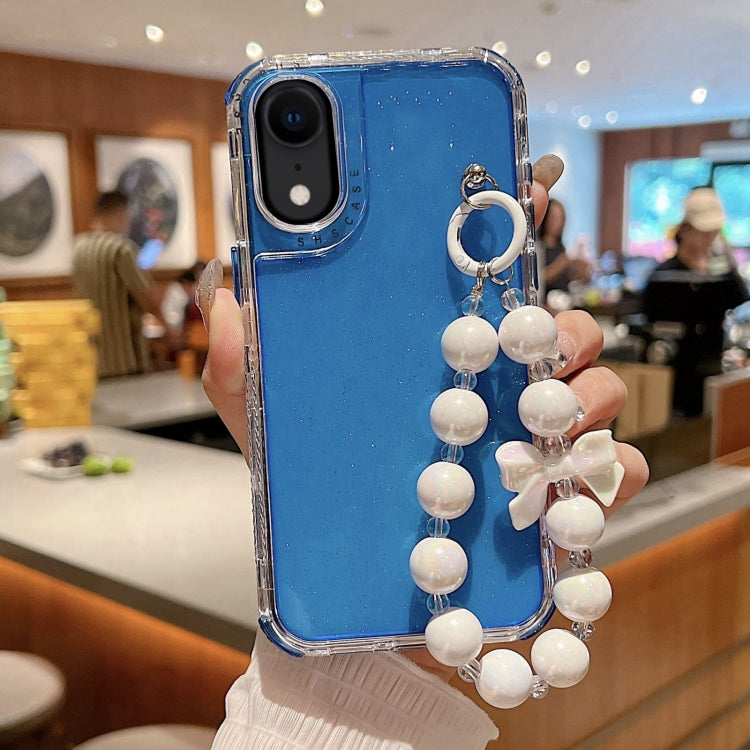 TPU + PC + 閃粉亮片全包覆手機殼附手環，適用於 iPhone XR、iPhone XS Max、iPhone 6 Plus / 7 Plus / 8 Plus