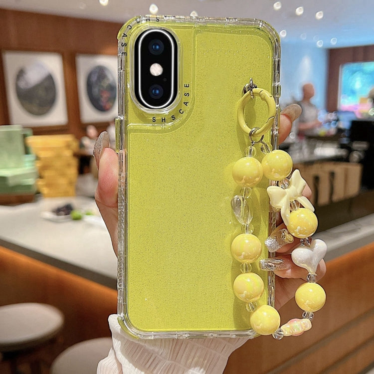 TPU + PC + 閃粉亮片全包覆手機殼附手環，適用於 iPhone XR、iPhone XS Max、iPhone 6 Plus / 7 Plus / 8 Plus