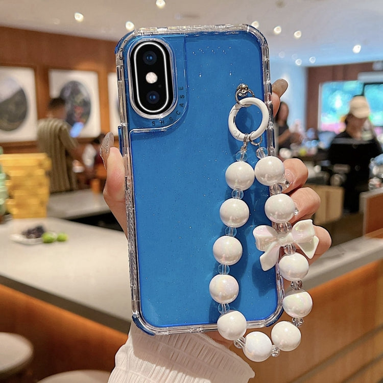 TPU + PC + 閃粉亮片全包覆手機殼附手環，適用於 iPhone XR、iPhone XS Max、iPhone 6 Plus / 7 Plus / 8 Plus