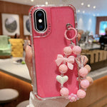 TPU + PC + 閃粉亮片全包覆手機殼附手環，適用於 iPhone XR、iPhone XS Max、iPhone 6 Plus / 7 Plus / 8 Plus