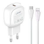 LDNIO A1206C PD27W USB-C / Type-C 快充器，附 1米 8 Pin 線，歐規插頭