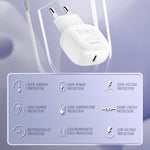 LDNIO A1206C PD27W USB-C / Type-C 快充器，附 1米 8 Pin 線，歐規插頭
