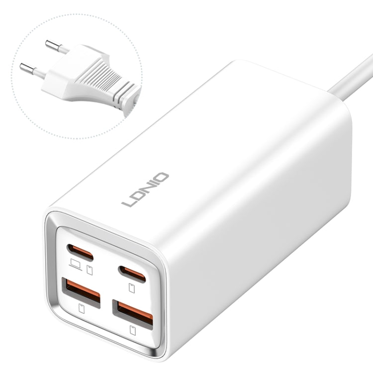 LDNIO A4610C PD65W 雙 USB-C / Type-C + 雙 USB 快速充電器，線長1.5米，EU 插頭，A4610C（UK 插頭），US 插頭
