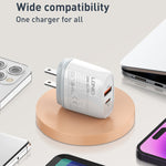 LDNIO Q229 QC3.0 / PD20W USB + Type-C 快速充電器，附1米 Type-C to Type-C 線，EU 插頭，UK 插頭，US 插頭
