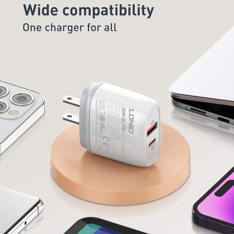 LDNIO Q229 QC3.0 / PD20W USB + Type-C 快速充電器，附1米 Type-C to Type-C 線，EU 插頭，UK 插頭，US 插頭
