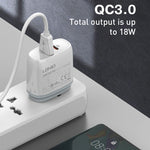LDNIO Q229 QC3.0 / PD20W USB + Type-C 快速充電器，附1米 Type-C to Type-C 線，EU 插頭，UK 插頭，US 插頭