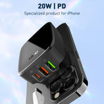 LDNIO Q334 32W Type-C + 雙 USB 埠充電器，附 1米 Micro USB 數據線，歐規插頭