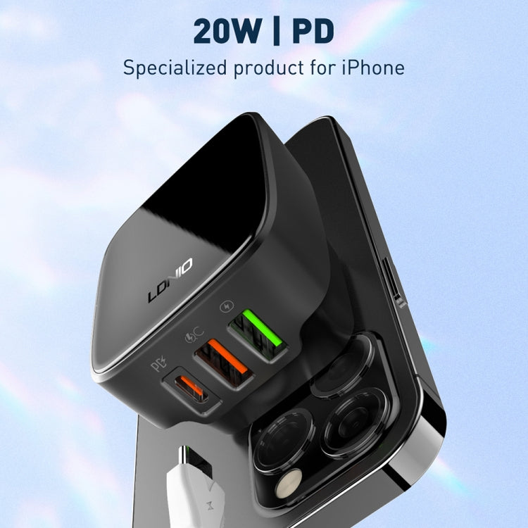 LDNIO Q334 32W Type-C + 雙 USB 埠充電器，附 1米 Micro USB 數據線，歐規插頭