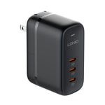 LDNIO Q367 65W GaN 三埠 USB-C / Type-C 介面充電器，附 1米 USB-C / Type-C 轉 USB-C / Type-C 數據線，歐規插頭，英規插頭，美規插頭