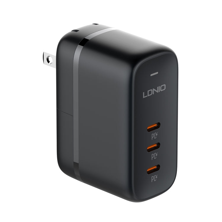 LDNIO Q367 65W GaN 三埠 USB-C / Type-C 介面充電器，附 1米 USB-C / Type-C 轉 USB-C / Type-C 數據線，歐規插頭，英規插頭，美規插頭