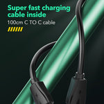 LDNIO Q367 65W GaN 三埠 USB-C / Type-C 介面充電器，附 1米 USB-C / Type-C 轉 USB-C / Type-C 數據線，歐規插頭，英規插頭，美規插頭