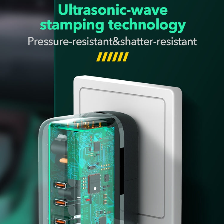 LDNIO Q367 65W GaN 三埠 USB-C / Type-C 介面充電器，附 1米 USB-C / Type-C 轉 USB-C / Type-C 數據線，歐規插頭，英規插頭，美規插頭