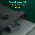 LDNIO Q367 65W GaN 三埠 USB-C / Type-C 介面充電器，附 1米 USB-C / Type-C 轉 USB-C / Type-C 數據線，歐規插頭，英規插頭，美規插頭