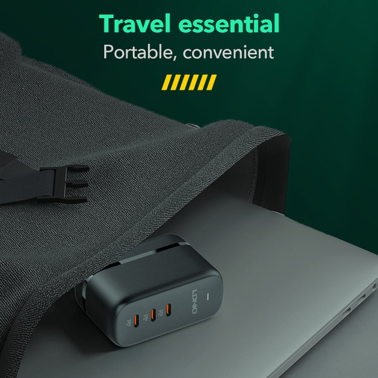 LDNIO Q367 65W GaN 三埠 USB-C / Type-C 介面充電器，附 1米 USB-C / Type-C 轉 USB-C / Type-C 數據線，歐規插頭，英規插頭，美規插頭