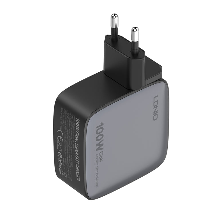 LDNIO Q408 100W GaN USB+3 USB-C / Type-C 介面充電器，附 1 米 100W USB-C / Type-C 對 USB-C / Type-C 數據線，歐規插頭，英規插頭，美規插頭
