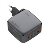 LDNIO Q408 100W GaN USB+3 USB-C / Type-C 介面充電器，附 1 米 100W USB-C / Type-C 對 USB-C / Type-C 數據線，歐規插頭，英規插頭，美規插頭
