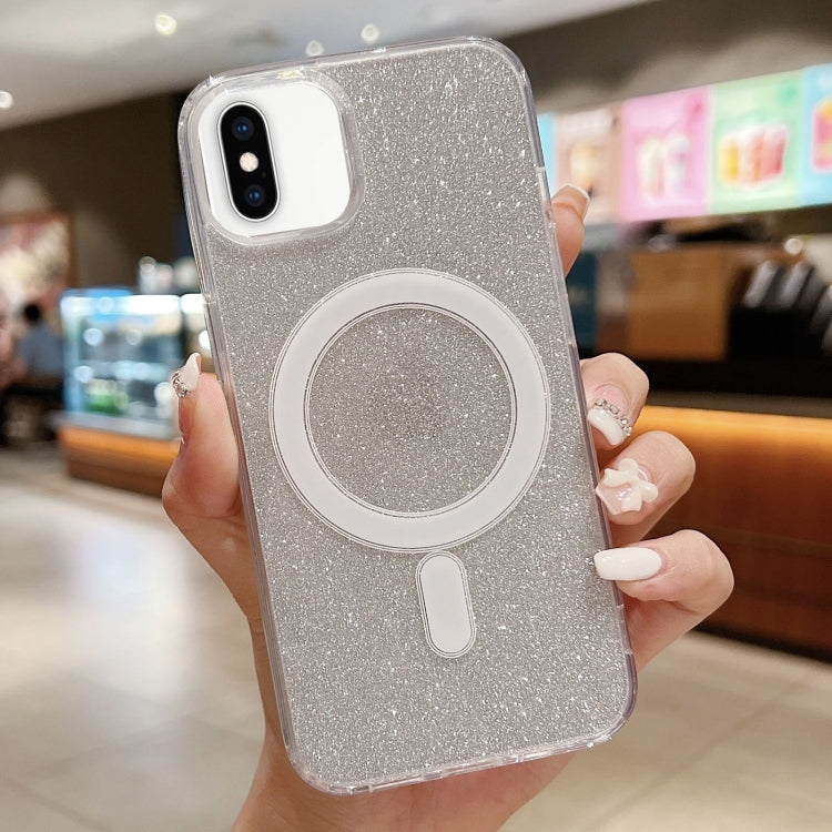 壓克力透明閃粉 MagSafe 手機殼，適用於 iPhone XS Max、iPhone 8 Plus / 7 Plus
