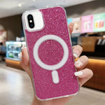 壓克力透明閃粉 MagSafe 手機殼，適用於 iPhone XS Max、iPhone 8 Plus / 7 Plus