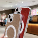 壓克力透明閃粉 MagSafe 手機殼，適用於 iPhone XS Max、iPhone 8 Plus / 7 Plus