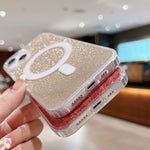壓克力透明閃粉 MagSafe 手機殼，適用於 iPhone XS Max、iPhone 8 Plus / 7 Plus