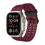 Ocean Dual-Row Hole Silicone Watch Band, For Apple Watch SE 2023 44mm, For Apple Watch Ultra 2 49mm, For Apple Watch Series 9 45mm
