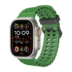 Ocean Dual-Row Hole Silicone Watch Band, For Apple Watch SE 2023 44mm, For Apple Watch Ultra 2 49mm, For Apple Watch Series 9 45mm