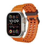 Ocean Dual-Row Hole Silicone Watch Band, For Apple Watch Ultra 49mm, For Apple Watch Series 8 45mm, For Apple Watch SE 2022 44mm