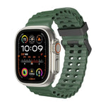 Ocean Dual-Row Hole Silicone Watch Band, For Apple Watch Ultra 49mm, For Apple Watch Series 8 45mm, For Apple Watch SE 2022 44mm