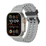 Ocean Dual-Row Hole Silicone Watch Band, For Apple Watch Ultra 49mm, For Apple Watch Series 8 45mm, For Apple Watch SE 2022 44mm