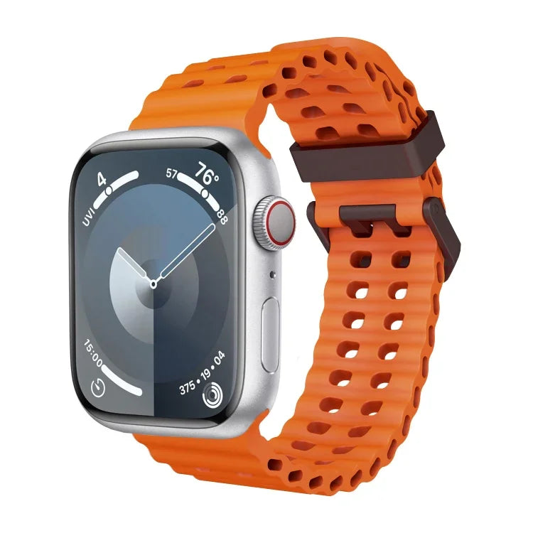 Ocean Dual-Row Hole Silicone Watch Band, For Apple Watch Series 5 44mm, For Apple Watch Series 4 44mm, For Apple Watch Series 3 42mm