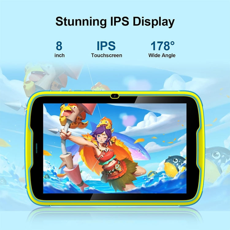 UNIWA Boxchip Tab 8 WiFi 兒童平板，8 吋 Android 13 Allwinner A523 八核心處理器 支援 Google Play，4GB+64GB
