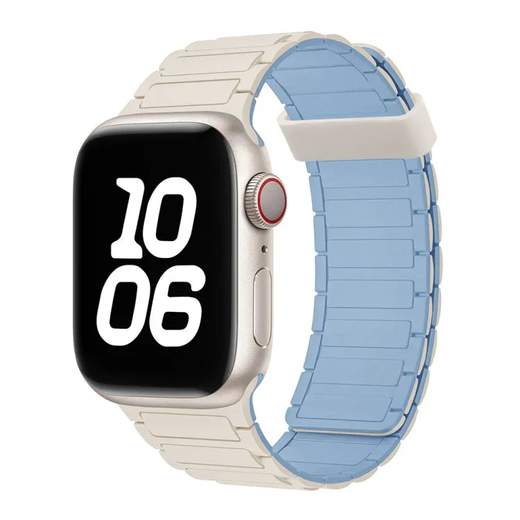 三珠磁吸環矽膠錶帶，適用於 Apple Watch Series 5 44mm