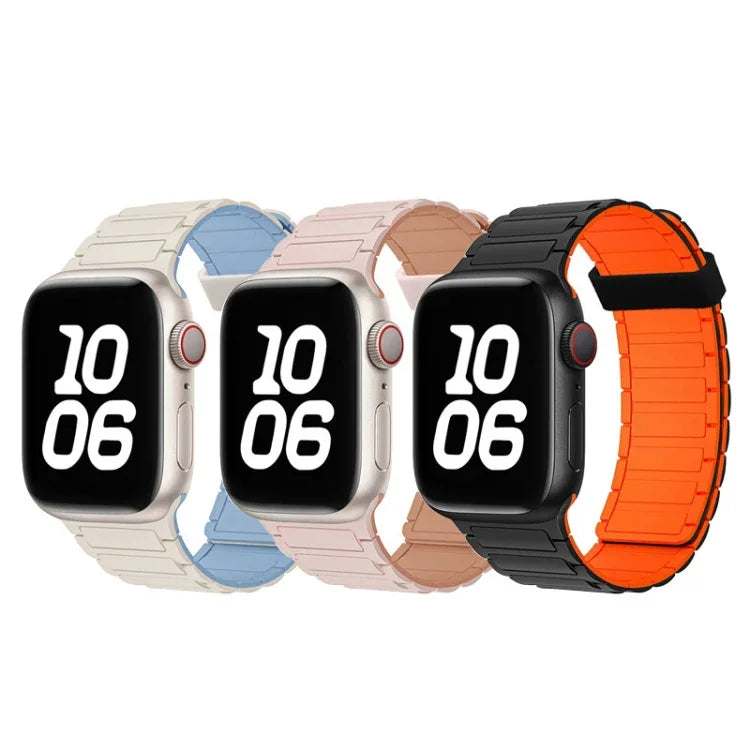 三珠磁吸環矽膠錶帶，適用於 Apple Watch Series 5 44mm