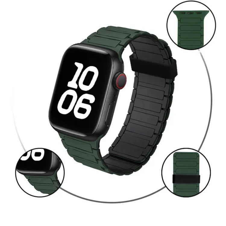 三珠磁吸環矽膠錶帶，適用於 Apple Watch Series 5 44mm