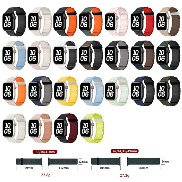 三珠磁吸環矽膠錶帶，適用於 Apple Watch Series 5 44mm