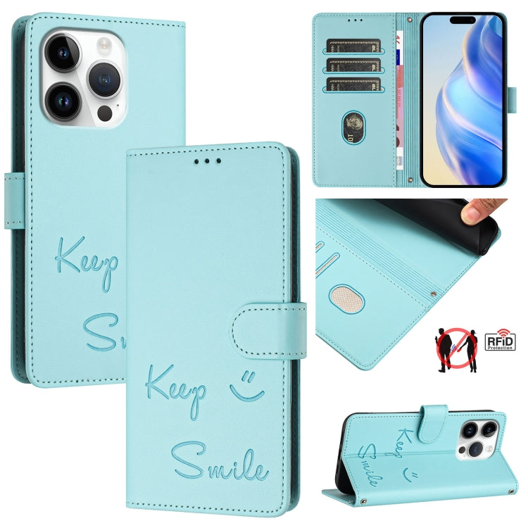 微笑浮雕 RFID 皮革手機殼，適用於 iPhone 17 Pro Max、iPhone 17 Pro、iPhone 17、iPhone Air、iPhone SE 2024、iPhone 16 Pro Max、iPhone 16 Pro、iPhone 16 Plus