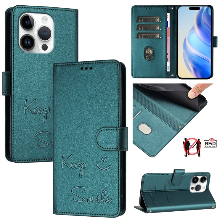微笑浮雕 RFID 皮革手機殼，適用於 iPhone 17 Pro Max、iPhone 17 Pro、iPhone 17、iPhone Air、iPhone SE 2024、iPhone 16 Pro Max、iPhone 16 Pro、iPhone 16 Plus