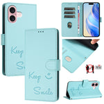 微笑壓紋 RFID 皮革手機殼，適用於 iPhone 16，適用於 iPhone 15 Pro Max，適用於 iPhone 15 Pro，適用於 iPhone 15 Plus，適用於 iPhone 15，適用於 iPhone 14 Plus，適用於 iPhone 14 / 13，適用於 iPhone 14 Pro