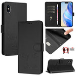 微笑浮雕RFID皮革手機殼，適用於iPhone 11 Pro Max、iPhone 11、iPhone 11 Pro、iPod Touch 7 / 6 / 5、iPhone X / XS、iPhone XR、iPhone XS Max、iPhone 8 Plus / 7 Plus