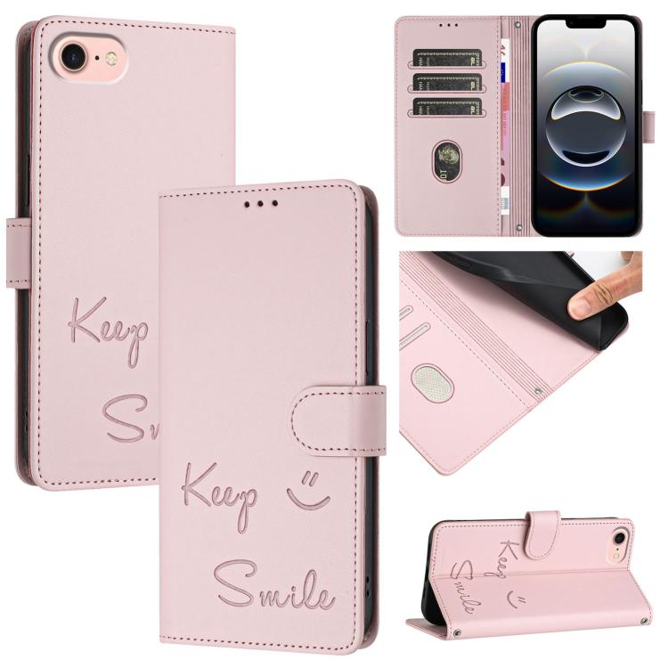 微笑浮雕 RFID 皮革手機殼，適用於 iPhone 17 Pro Max、iPhone 17 Pro、iPhone 17、iPhone Air、iPhone SE 2024、iPhone 16 Pro Max、iPhone 16 Pro、iPhone 16 Plus