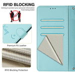 微笑浮雕 RFID 皮革手機殼，適用於 iPhone 17 Pro Max、iPhone 17 Pro、iPhone 17、iPhone Air、iPhone SE 2024、iPhone 16 Pro Max、iPhone 16 Pro、iPhone 16 Plus