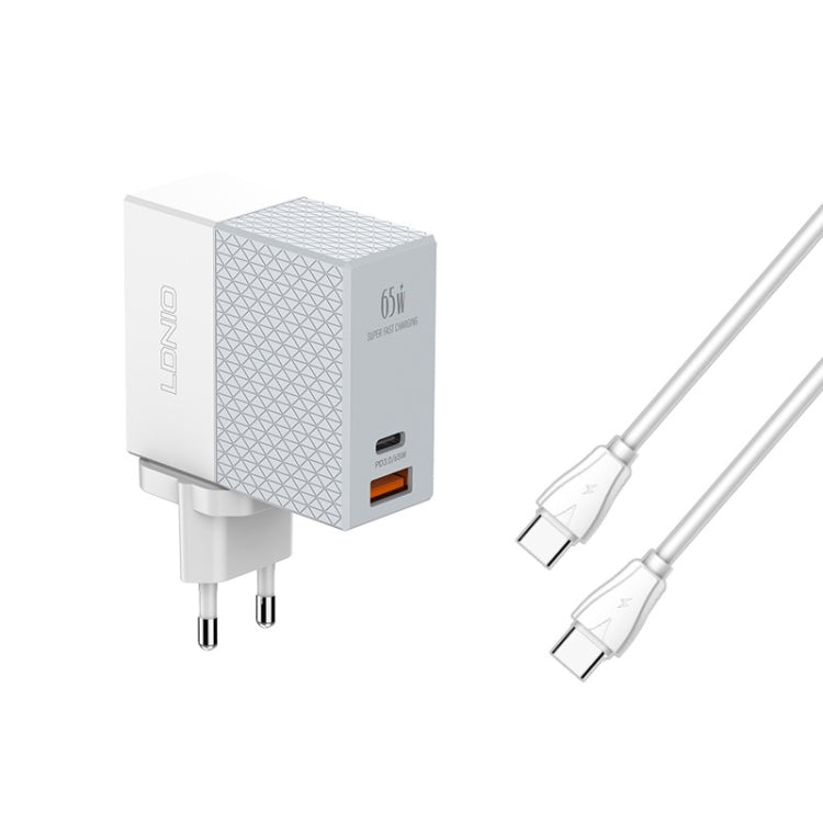 LDNIO A2620C PD3.0 65W USB 電源適配器旅行充電器，附 Type-C 對 Type-C 線，歐規插頭，美規插頭，英規插頭