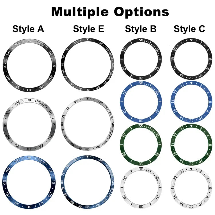Style E 智慧手錶錶盤不鏽鋼錶圈蓋，適用於 Samsung Galaxy Watch Ultra 47mm，適用於 Samsung Galaxy Watch 7 44mm，適用於 Samsung Galaxy Watch 7 40mm